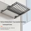 Suport de haine cu șină glisantă invizibilă cu depozitare încorporată - Soluție retractabilă pentru mașina de spălat și uscare pe balcon
