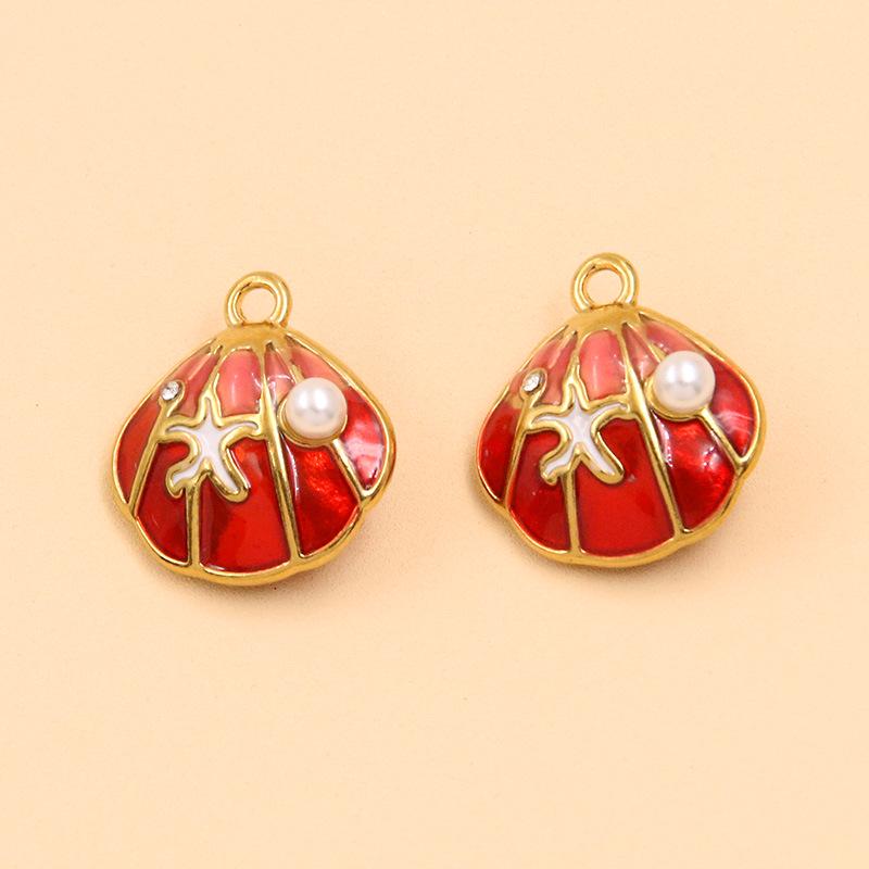 17x18mm Stainless Steel Shell Pendant Charm for DIY Jewelry