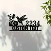 Unique Handcrafted Hummingbird Metal Sign Custom House Number Art Sturdy Indoor Outdoor Reusable Home Gift