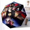 1pc Mighty Morphin Power Rangers Automatic 3-Fold Cartoon Umbrella Design, Cute Cartoon Pattern, Portable Outdoor Umbrella, Perfect, Holiday Gift for