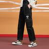 Li Ning X X-Girl Womens Dominator Loose Wide-Leg Casual Pants Women Bottoms New-Standard-Black AKXQ452-1