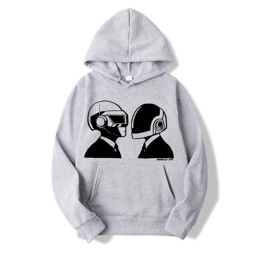 Herbst und Winter neue Herren- und Damen-Hoodies DAFTPUNK Band bedruckter Pullover modischer y2k Fleece langärmliger warmer Hoodie