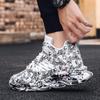 Fashion Graffiti Shoes Mens Outdoor Shoes Sports Running Shoes PU Leather