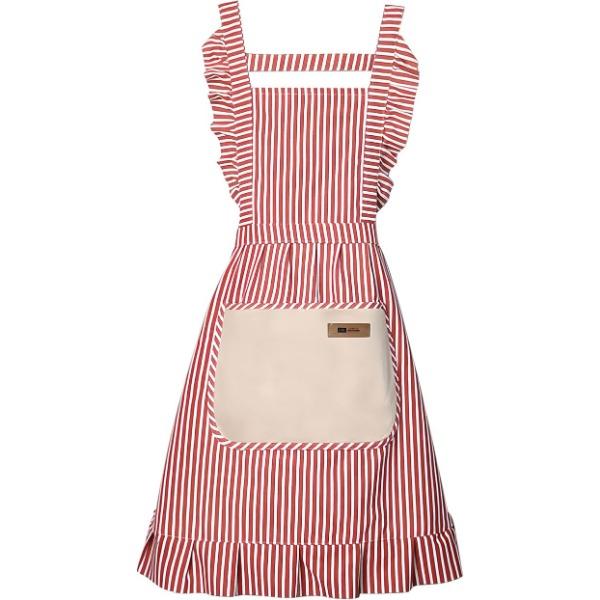 Ladies Girls Apron Kitchen - 2PC Cooking Aprons with Lace Pocket Cords Oil Resistant Stain Resistant Cotton Linen Coral Fleece for Cooking Baking BBQ
