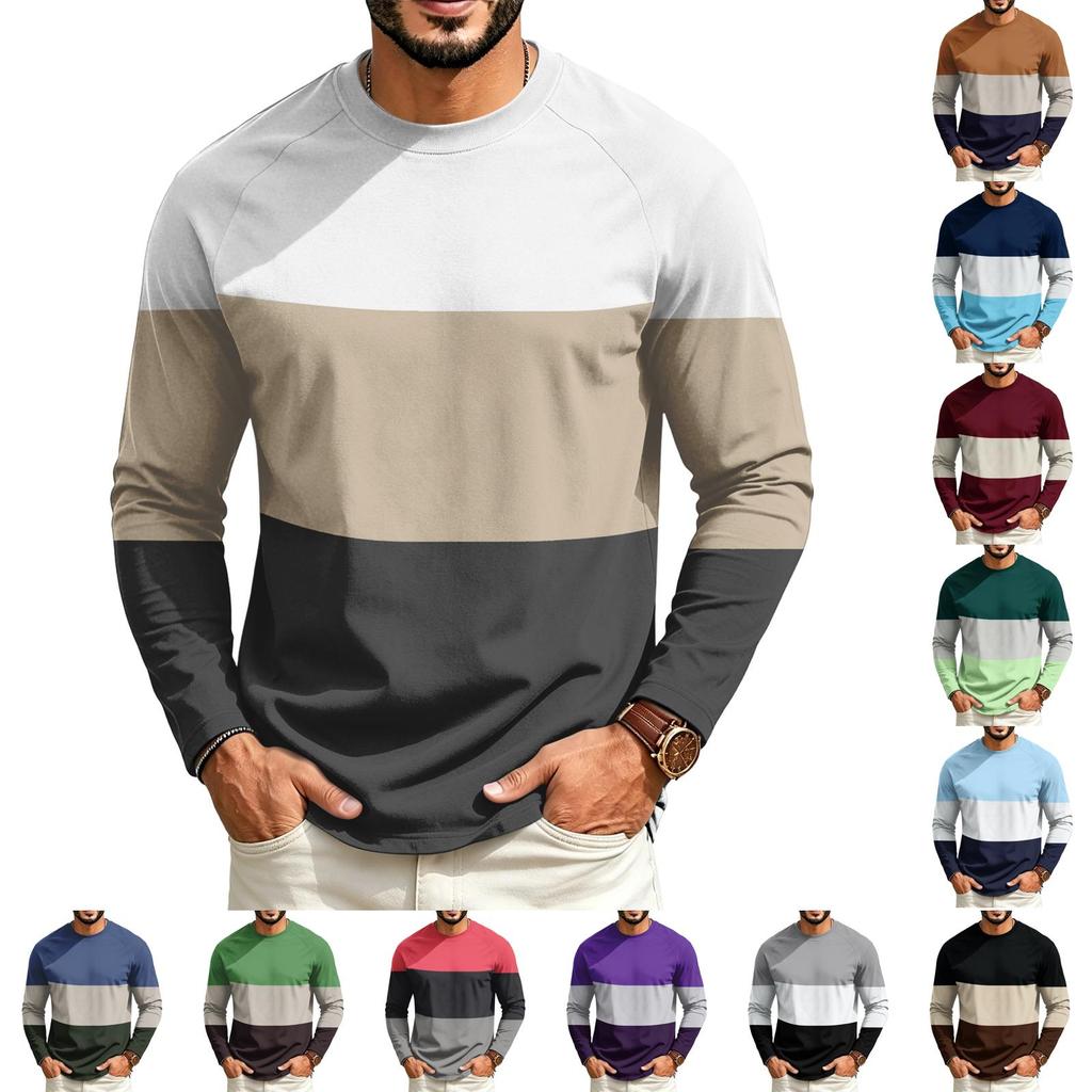 Herren Raglan Langarm T-Shirt mit Rundhalsausschnitt Lässiges T-Shirt für den Alltag