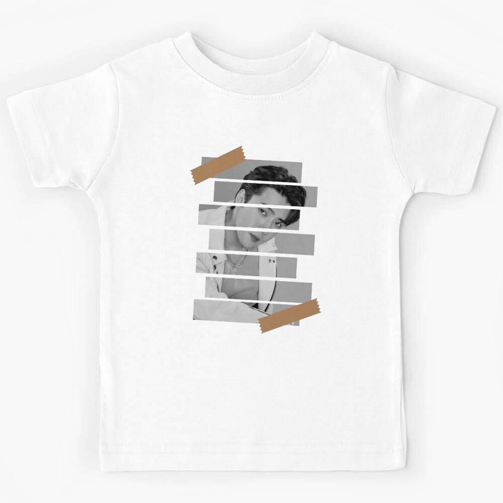 Oh Sehun EXO Sehun Korean Kpop Monochrome Stripe Design Kids T-Shirt 160