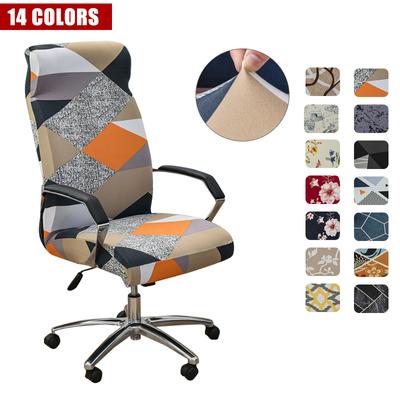 Capa elástica para cadeira de computador com braços, estampa floral, capa giratória para cadeira de escritório, capa para poltrona de mesa, capa para assento anti-sujeira