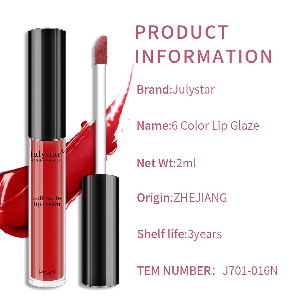 Makeup Matte Lip Glaze Liquid Lipstick Women's Velvet Matte Surface Lasting Non-stick Cup Lip Gloss