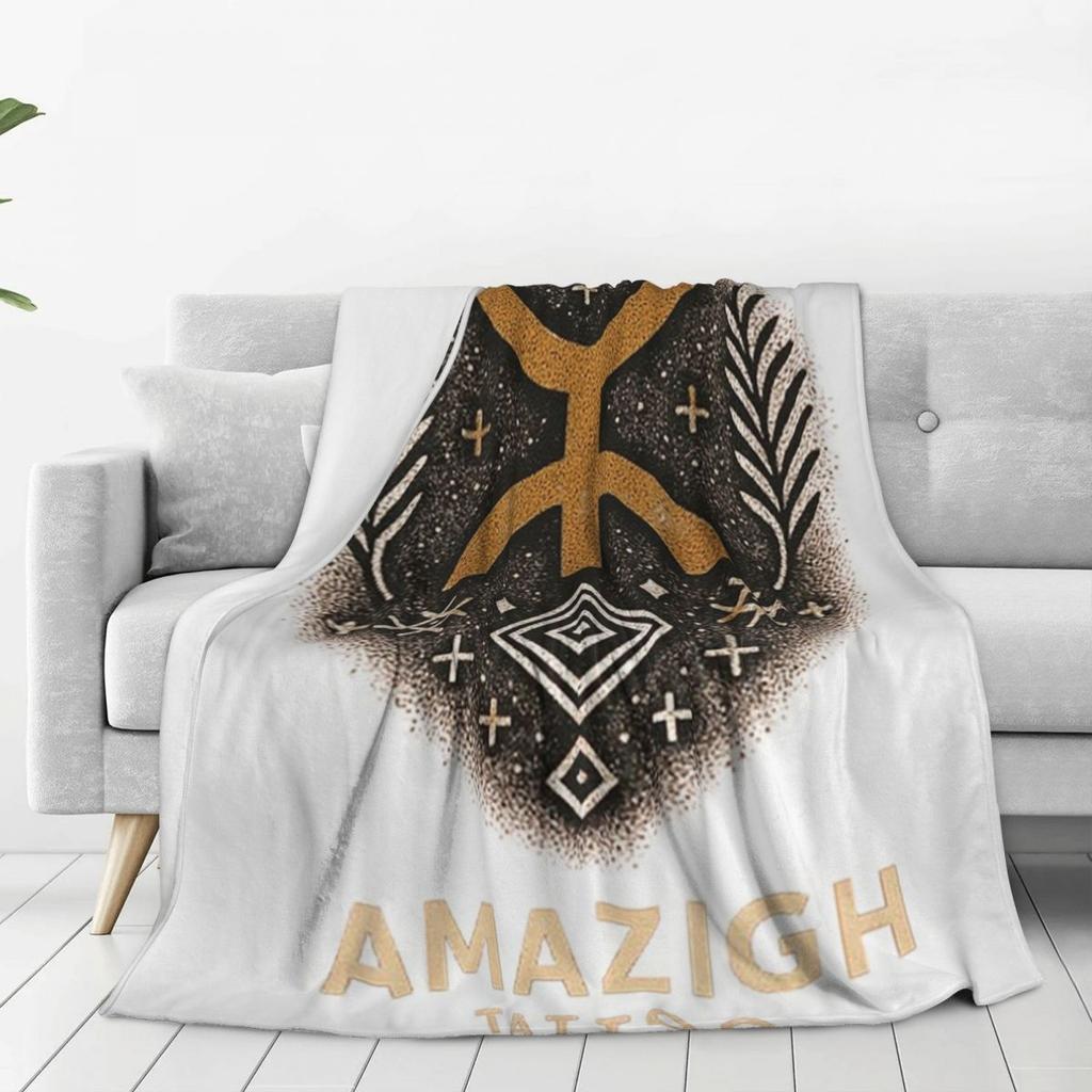 YAZ Amazigh Symbol Tamazight People Blanket Soft Warm Flannel Throw Blanket Cover for Bed Living room Picnic Travel Home Couch