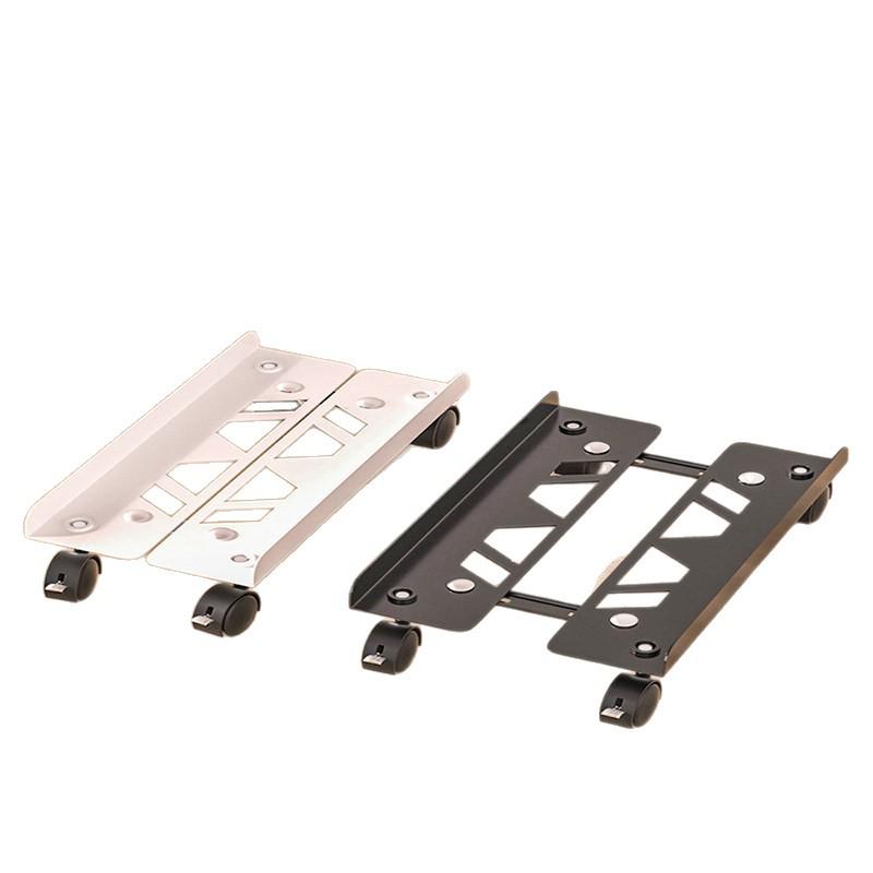 Steel Under-Desk Computer Case Rack with Casters: Movable Office Desk Storage Tray