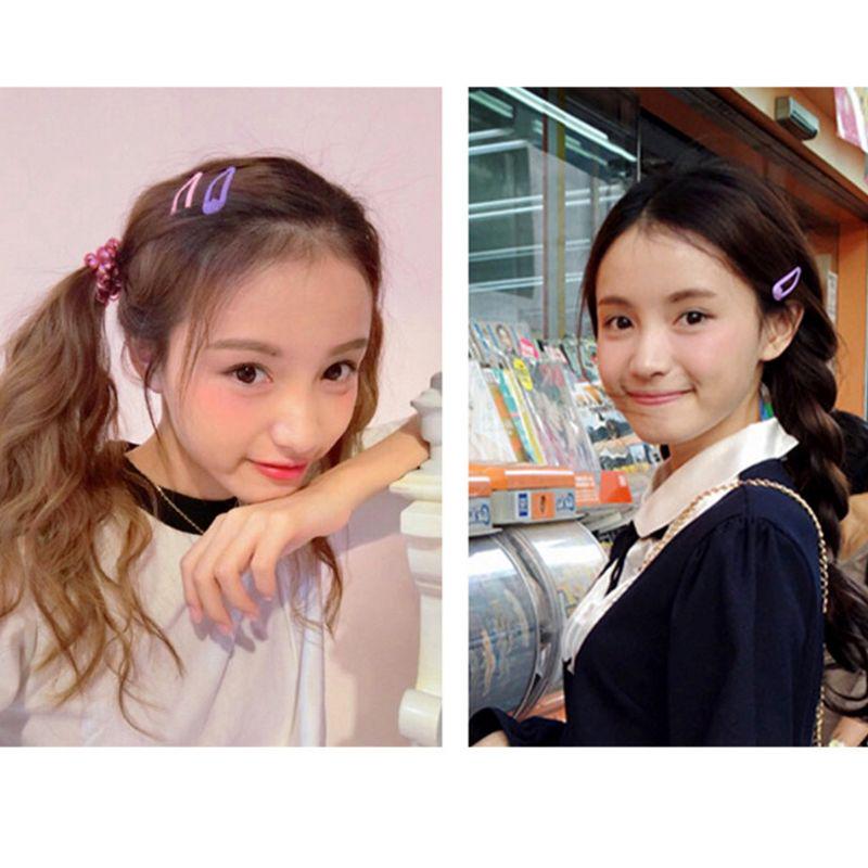 20Pcs 5cm Children Snap Barrette Baking Paint Macaron BB Hair Clip Princess Birthday Hair Styling
