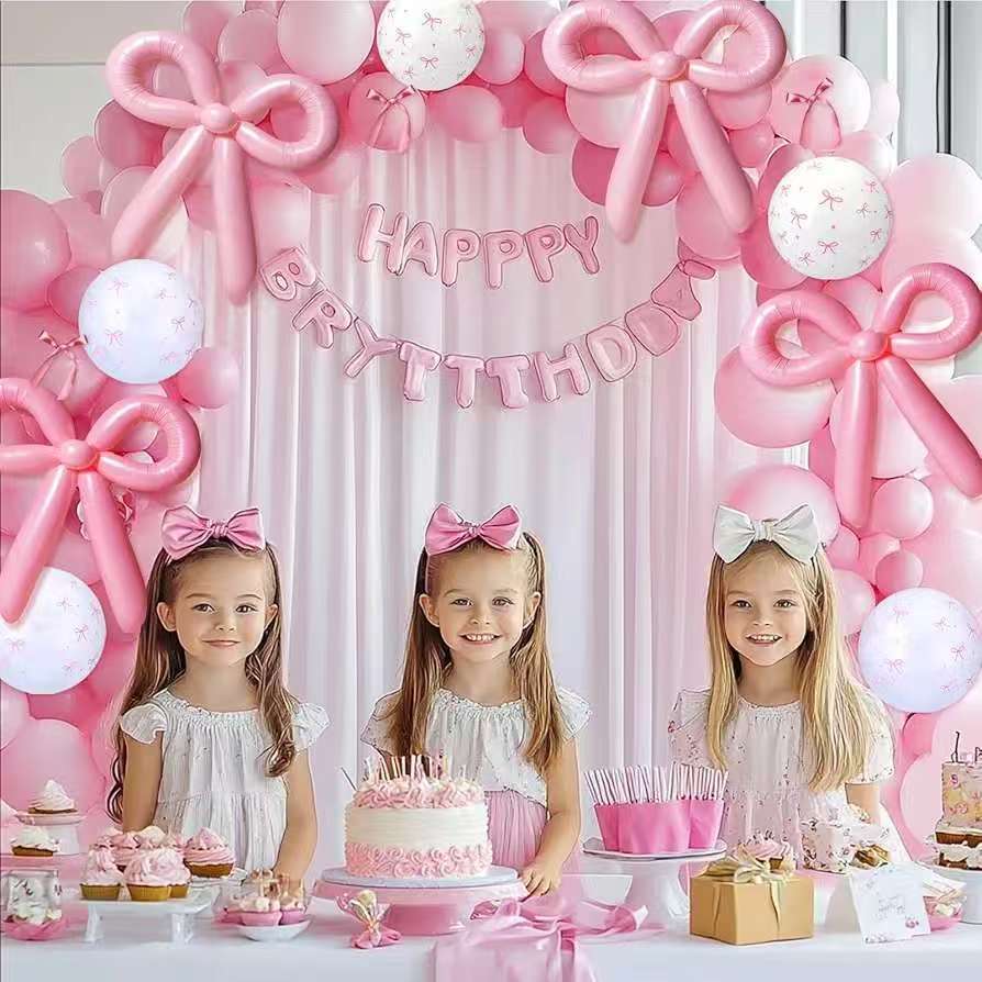 Pink Balloon Chain Set Pink Sequin Balloon Birthday Party Decoration Wedding