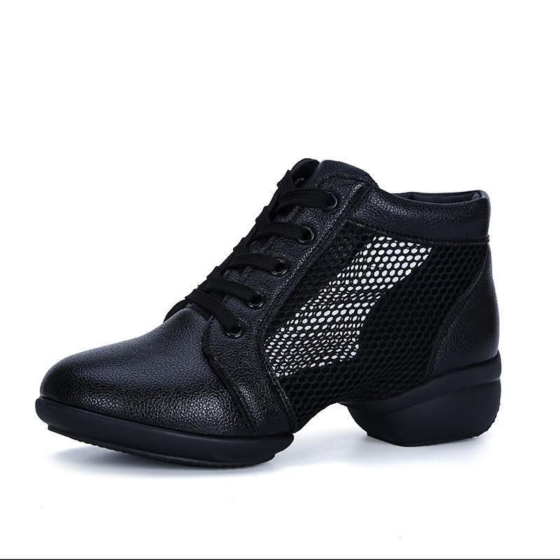 Women Genuine Leather Dance Shoes Boots Square Dance Shoes Increase Sneakers Boots Soft Sole Woman Shoes Modern