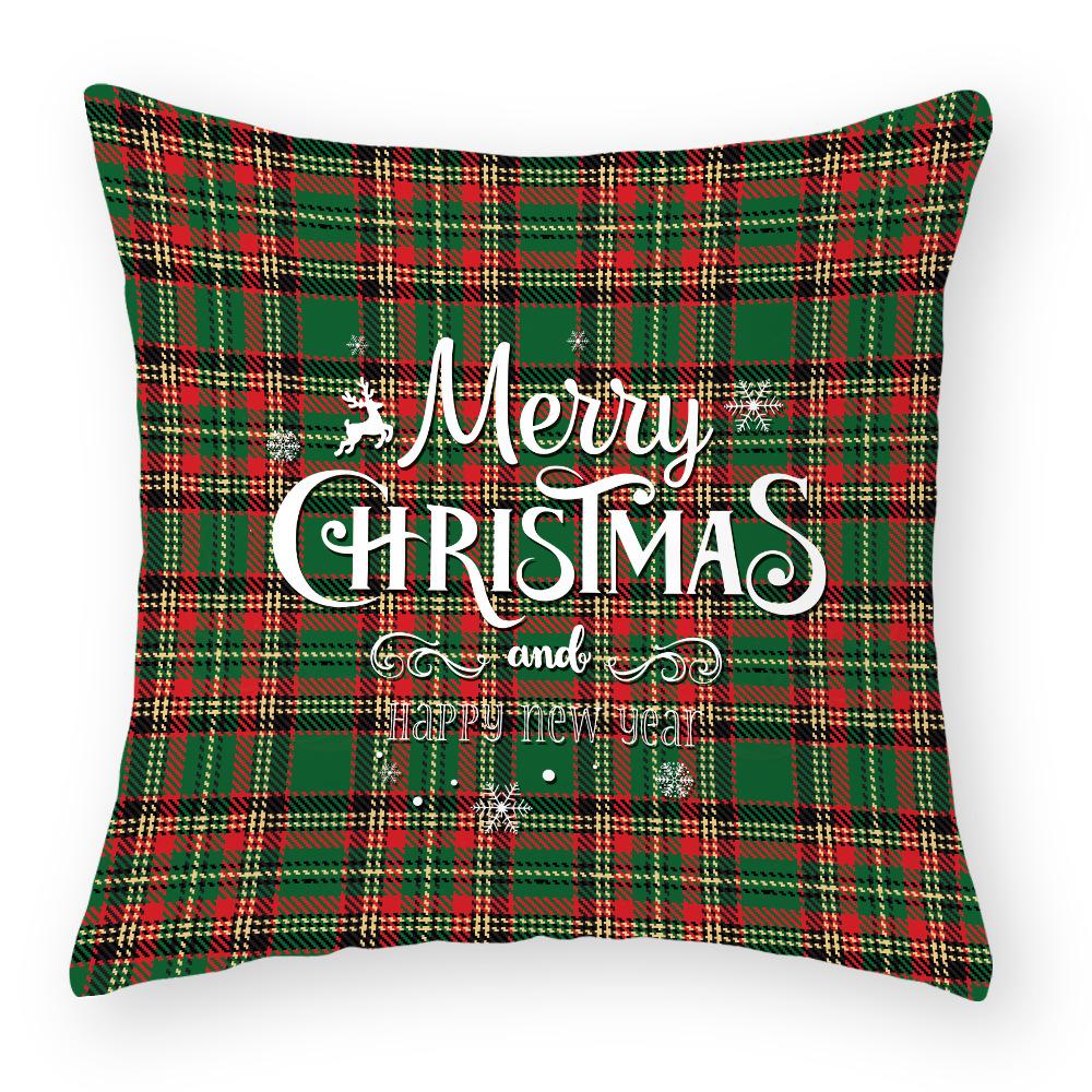 Kissenbezug aus Baumwolle und Leinen Weihnachtskissenbezug Nachttischkissenbezug Feiertagskissenbezug