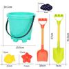 6 Piece Sand Toy Beach Toy Set with Sand Wheel, Truck, Sand Molds, Bucket, Shovel, Water Toy Set, Outdoor Toy for Boys Girls 3 4 5 6 7 Years
