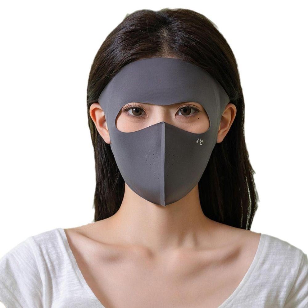 Traceless Ice Silk Face Clothing Polyester UV Protection Mask UPF50+ Sunscreen Mask  Boys