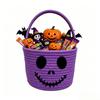 Children's Halloween Cotton Rope Pumpkin Basket - Decorative Handheld Woven Candy & Snack Storage