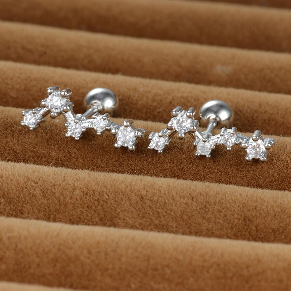 Vintage Gold Color Stainless Steel Butterfly Earrings for Women Zircon Cartilage Piercing Stud Earring Jewelry aretes de mujer
