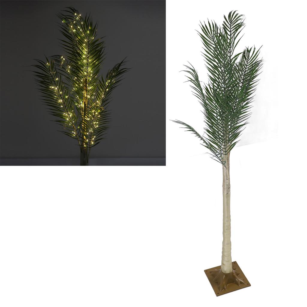 165 LED Işık Boncuğu ile Yapay Işıklı Palmiye Ağacı 5FT Parıldayan Sahte Palmiye Ağacı Veranda Tropikal için