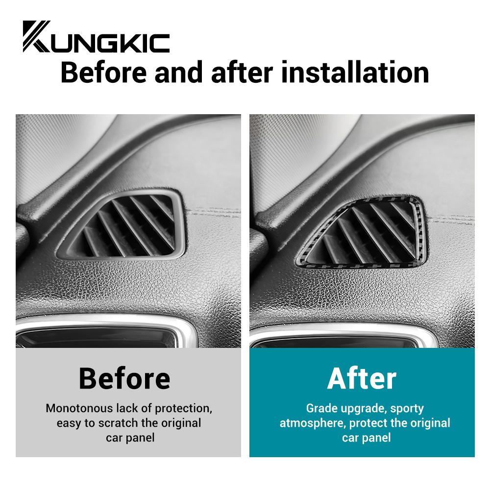 Real Soft Carbon Fiber Sticker For Kia Sportage 2017 2018 2019 2020 2025 LHD RHD Car Air Outlet Side of Instrument Frame Trim