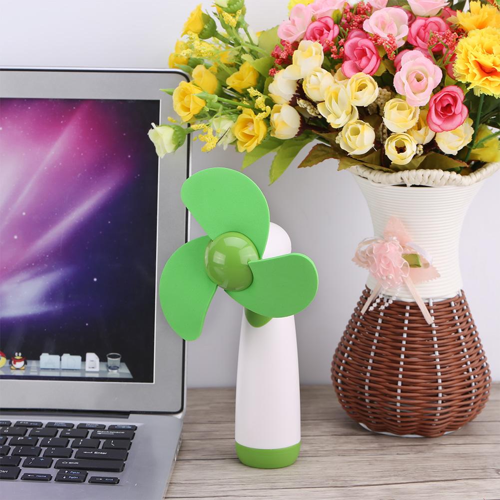 Portable Handheld Mini Cooling Cool Fan Two AA Batteries Operated for Home Office Travel Green