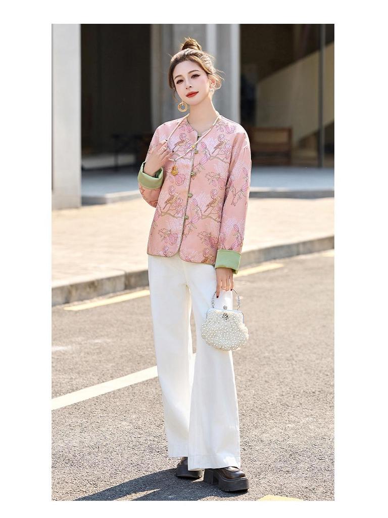 Women's Embroidered Chinese Style Coat - RX9205: Elegant Spring/Autumn Fashion 2025