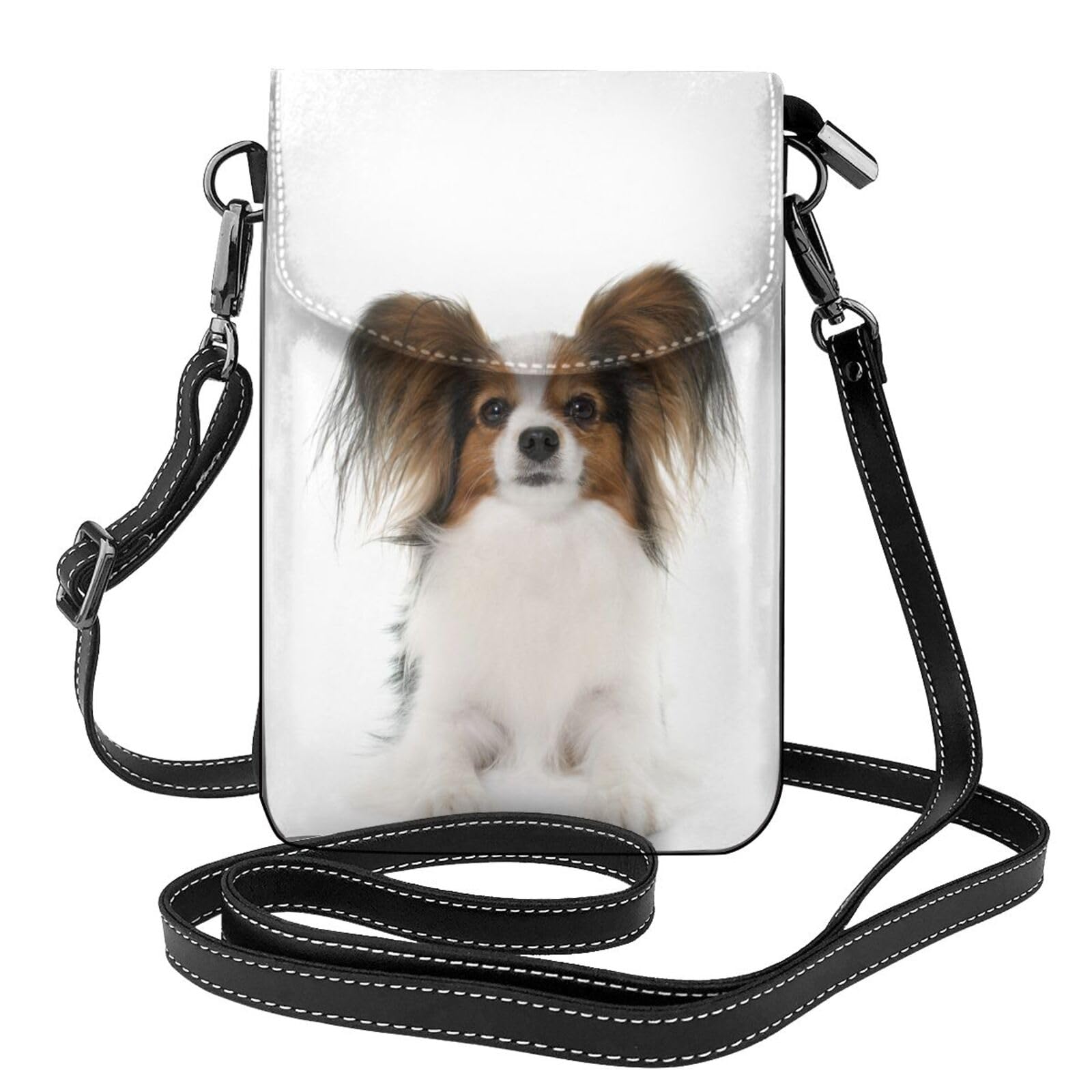 

[FURONGA] Papillon Dog Smartphone Pouch for Women, Shoulder Bag, Crossbody Phone Pouch, Cute, Lightweight, Smartphone Pouch, Popular, Cute Wallet,