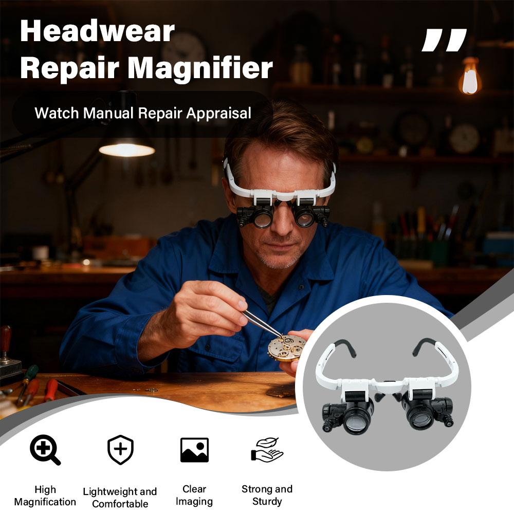 Magnifying Glass 8X/15X/23X Jeweler Watchmaker With LED Light Telescopic Headband Magnifier Glasses Reading Loupes Eyewear