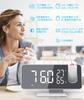 Shengshou Digital LED Alarm Clock with Projection Function, Non-Radio Controlled, Thermometer/Hygrometer, Snooze, FM Radio, Mirror, Mobile Phone Charg