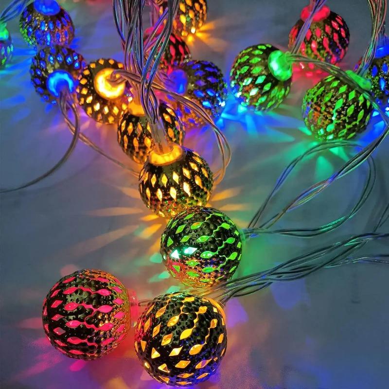 Blendende lyslenker, 20 LED 16-fots solcellelys, med 8 moduser, vanntett for innendørs og utendørs juletrær hjemme