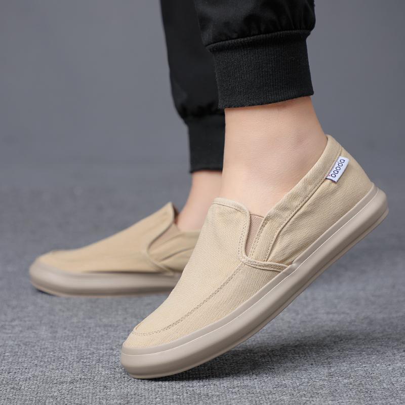 Fashion 2025 Men's Canvas Shoes Spring Summer Casual Low Top Slip On Korean Version Trend Lazy Driving Shoes BD23045