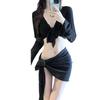 Weißer Mondschein Bikini Getrennt Vier-teilig Koreanisch Sexy Internet-Berühmtheit Urlaubs-Badeanzug Damen