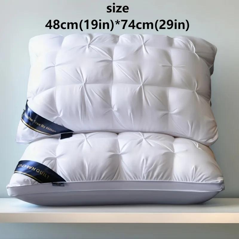 Neck Support Sleeping Pillow 5-Star Hotel Quality Deep Sleep White Satin Cover Bed Pillow Home Bedroom Decor Accessories Supplie