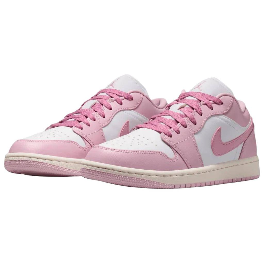 Jordan Air Jordan 1 Support Low top Vintage Basketball Shoes Unisex White Element Pink DC0774-607