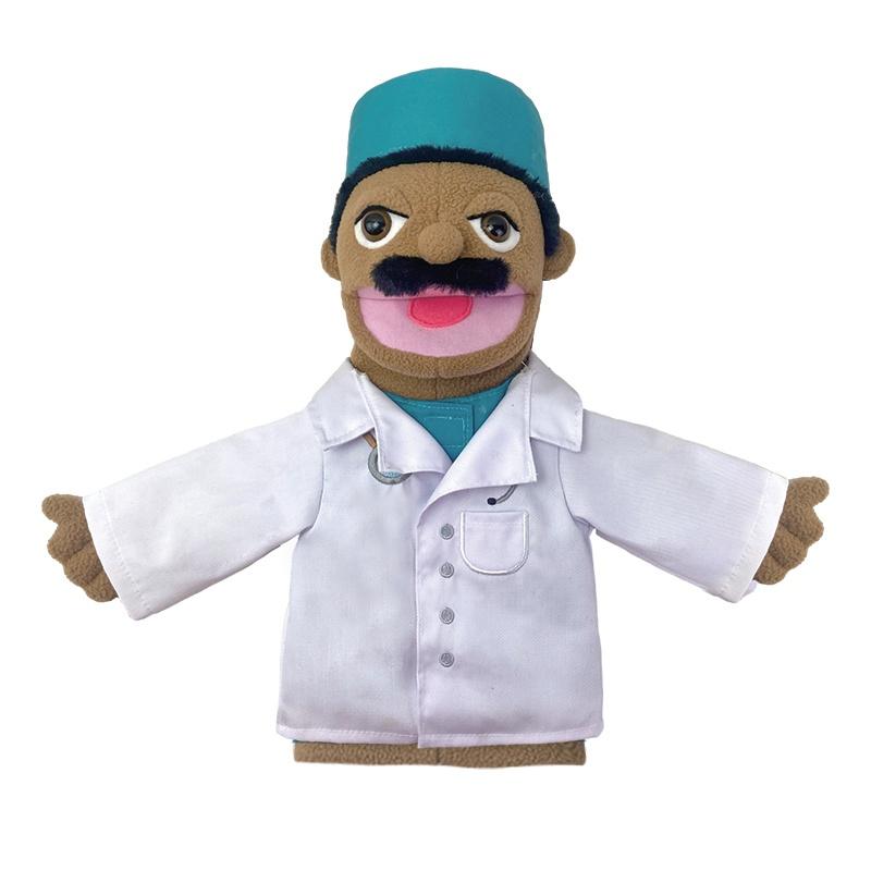 Simulazione Cartone Animato Serie Professioni Burattino da Mano Grande Peluche Dottore Poliziotto Infermiera Insegnante Burattino da Lavoro Bambola Ventriloquio