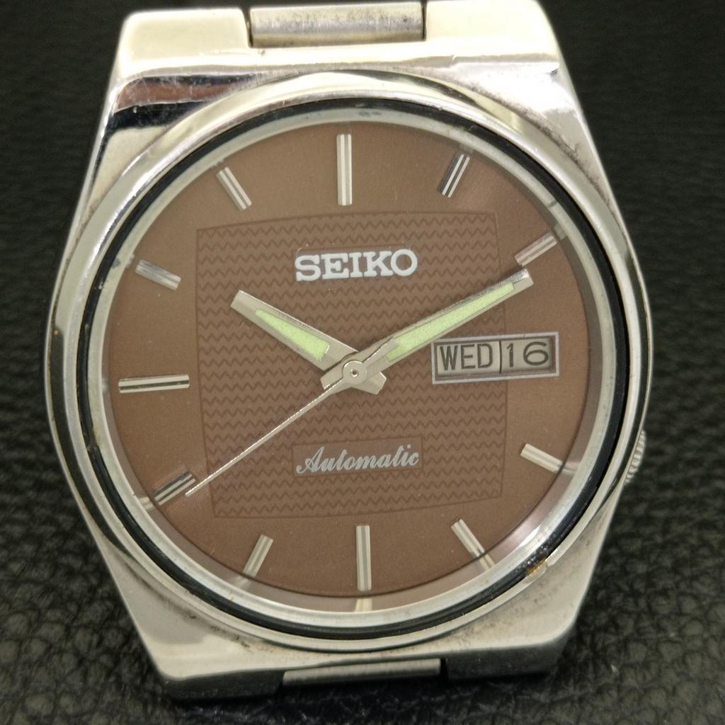 GENUINE VINTAGE SEIKO AUTOMATIC 7009A JAPAN MENS BROWN DIAL WATCH A701596-5