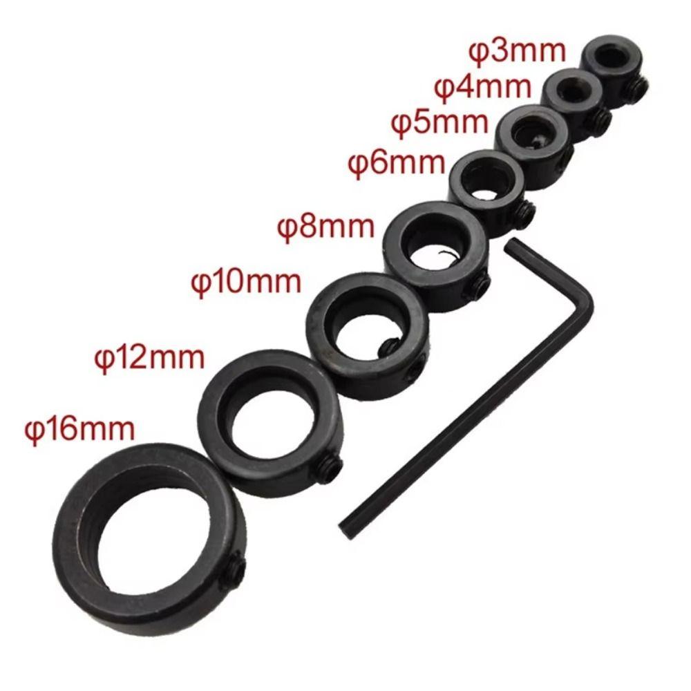 Conjunto de colar de broca de parada de profundidade ajustável de 3-16 mm com 9 peças, posicionador de broca de alta qualidade, anel limitador de posicionamento