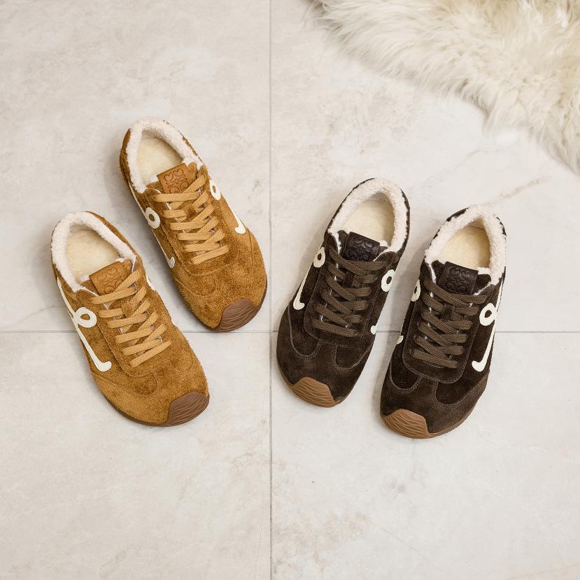 Retro soft-soled anti-fur shoes women's winter new versatile casual sports velvet thermal cotton shoes