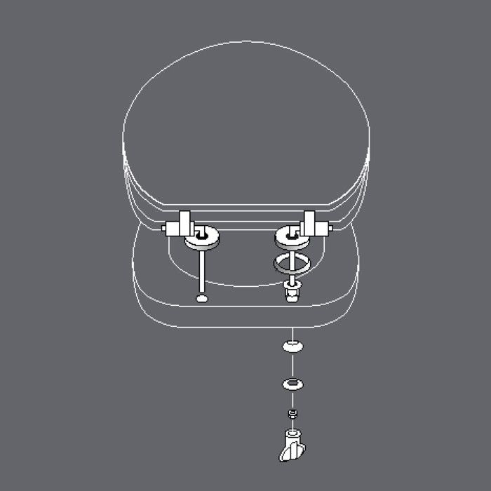 Abattant WC - Vagabonde - 37 x 46 cm - MDF Imprimé - Charnières Métal - Frein de Chute