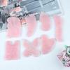 (Butterfly Shape)Rose Quartz Jade Roller Real Jade Gua Sha Board Mushroom Massager Face Lifting Tool Facial Guasha Massage tool