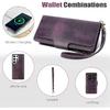 JGY Wallet Case for Samsung Galaxy S25 Ultra PU Leather Detachable Magnetic Wallet Case with Removable Minimalist Front Pocket 5 Card Holder Hand