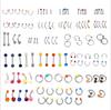 Vente Chaude 110 PCS Bijoux de Corps Piercing Sourcil Nombril Ventre Langue Lèvre Barre Anneau 24 Styles