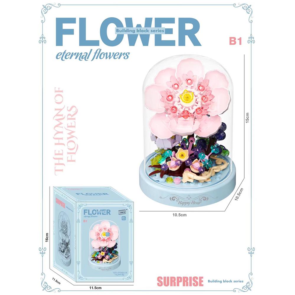 

Moc 3D Block-Assembled Plastic Flower Carousel Music Box - Sunflower, Rose, Cake, Ferris Wheel, Present For Adults & Girls