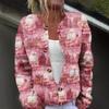 Women's Fashion Christmas Printed Long Sleeve Knitted Cardigan Button Down Jacket