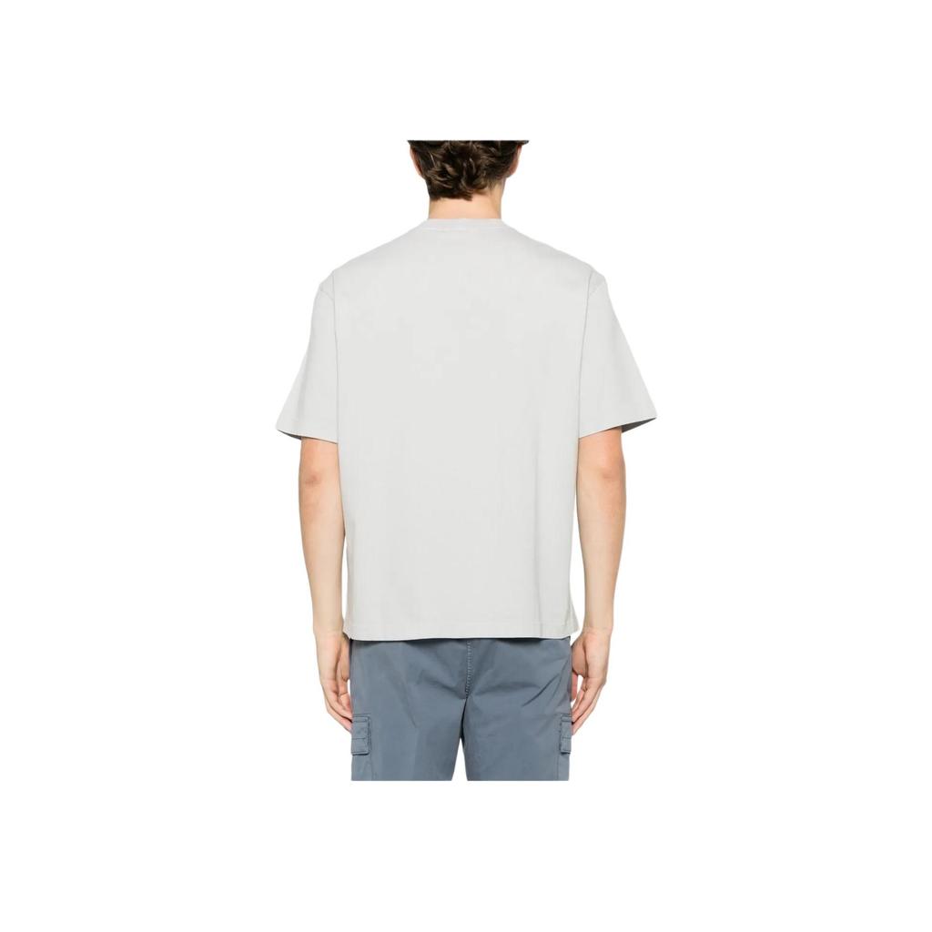 STONE ISLAND Logo Print Solid Color Crew Neck Short Sleeve T-Shirt Men Tops Gray White K1S1521000-34S0115-V0061