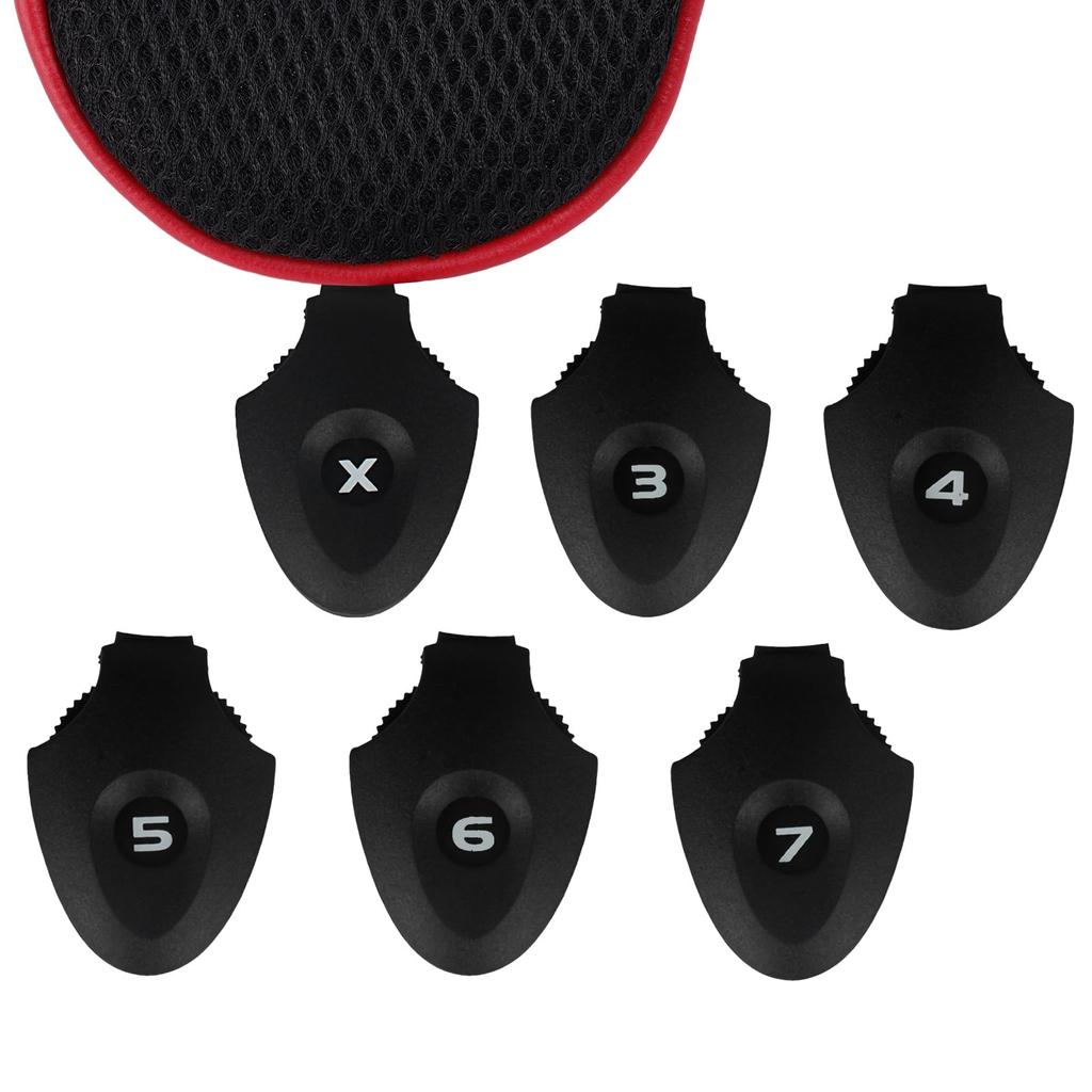 Andux Long Neck Golf Hybrid Club Head Covers with Replaceable Number Tags, Set of 4 (Red)
