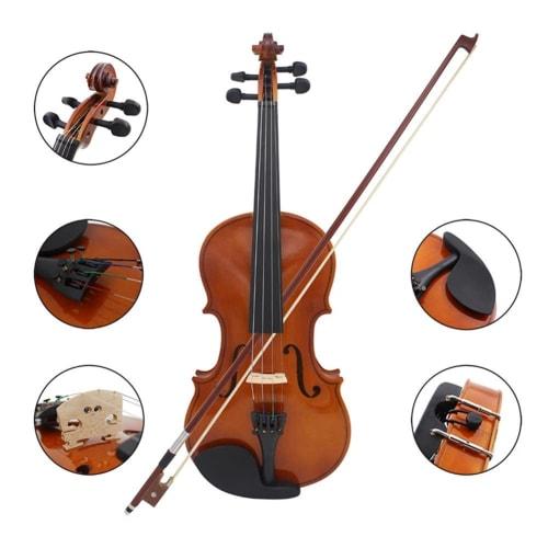 Gheuuoey 1/4 Violin, Adult and Child Violin with Hard Case and Bow, Ideal for Beginners, Easy Installation
