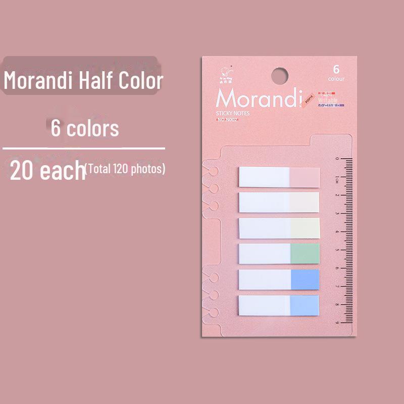 Morandi Translucent PET Index Stickers - Vanilla Autumn Series, Writable Sticky Notes & Markers