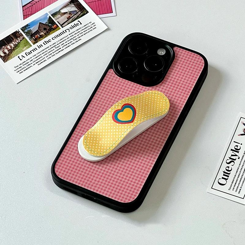 Internet celebrity Band-Aid holder for Apple 17 mobile phone case iPhone16 creative 14 plaid 15 Korean 13 matte