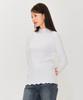 CHASECULT Women'S Frilled Mock Neck T-Shirt - Ivory